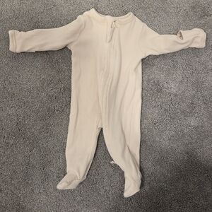 Mebie Baby Cream Ribbed Sleeper